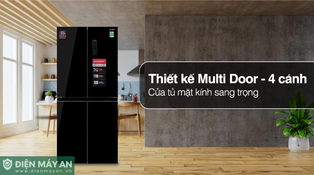 Tủ lạnh Sharp Inverter 362 lít Multi Door SJ-FX420VG-BK